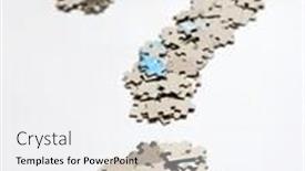  Presentation with question - Beautiful PPT theme featuring question mark from puzzle backdrop and a sky blue colored foreground