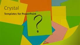  Presentation with solution - Beautiful presentation featuring question-mark-heap-on-table backdrop and a gold colored foreground