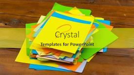  Presentation with question - Presentation theme with question-mark-heap-on-table background and a  colored foreground