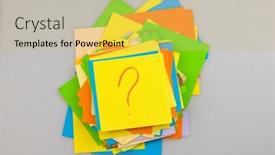  Presentation with question - PPT theme enhanced with question-mark-heap-on-white background and a yellow colored foreground