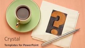  Presentation with uncertainty - Beautiful presentation featuring question-mark-in-vintage-letterpress backdrop and a coral colored foreground