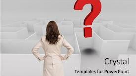  Presentation with rear view of bodyguard - Colorful slides enhanced with question mark over maze backdrop and a light gray colored foreground