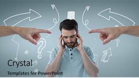  Presentation with sad - PPT layouts having question marks colorful 3d symbols - digital composite of hands pointing background and a light blue colored foreground