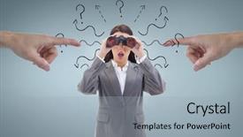  Presentation with blue business - Audience pleasing PPT theme consisting of question marks colorful 3d symbols - digital composite of hands pointing backdrop and a light blue colored foreground