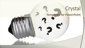  Presentation with question marks - PPT theme featuring question marks in lightbulb isolated background and a cream colored foreground