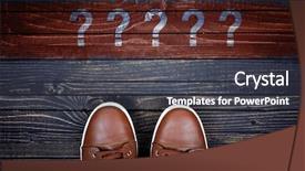  Presentation with questions question marks idea - Cool new slide deck with question marks message and sport backdrop and a dark gray colored foreground