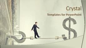  Presentation with risk - Audience pleasing presentation theme consisting of question of financial risks backdrop and a soft green colored foreground