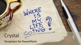  Presentation with doodle - Beautiful slide set featuring question or searching for purpose backdrop and a soft green colored foreground