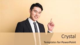  Presentation with idea - Amazing PPT layouts having question people - asian business man got backdrop and a lemonade colored foreground