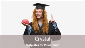  Presentation with student - Cool new PPT layouts with question pointing finger with happy backdrop and a gray colored foreground