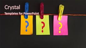  Presentation with question - Audience pleasing PPT layouts consisting of question sign on laundry hook backdrop and a  colored foreground
