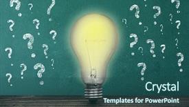  Presentation with light green flourish - Slide deck enhanced with question text on green board background and a ocean colored foreground