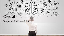  Presentation with angry - Theme featuring question time - angry manager looking to wall background and a light gray colored foreground