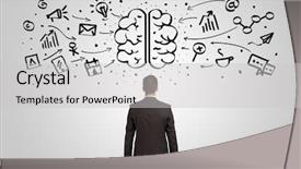  Presentation with angry - Cool new presentation theme with question time - angry manager looking to wall backdrop and a light gray colored foreground