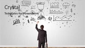  Presentation with angry - Cool new slide deck with question time - angry manager looking to wall backdrop and a light gray colored foreground