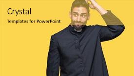  Presentation with christian - Amazing presentation design having question uncertain with doubt thinking backdrop and a yellow colored foreground