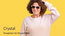  Presentation with middle ages portrait - Presentation design featuring question uncertain with doubt background and a yellow colored foreground