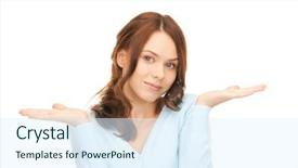  Presentation with facial - PPT layouts consisting of question womam - picture of woman with facial background and a sky blue colored foreground