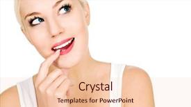  Presentation with crime scene finger print investigation - Slide set featuring question womam - woman with finger on lip background and a lemonade colored foreground