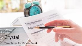  Presentation with application - PPT layouts with questionary - blank employment application form background and a lemonade colored foreground