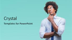  Presentation with afro - Beautiful presentation theme featuring quesution - afro american business man wearing backdrop and a arctic colored foreground