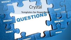  Presentation with blue puzzle pieces - Beautiful presentation theme featuring questions blue puzzle pieces assembled backdrop and a light blue colored foreground