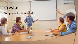  Presentation with question - Amazing PPT theme having questions man - attentive businessman asking a question backdrop and a lemonade colored foreground