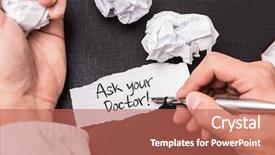  Presentation with doctor and collegue relationship - Amazing presentation having questions pharmacy - ask your doctor backdrop and a  colored foreground