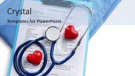  Presentation with clipboard stethoscope - Colorful slide set enhanced with questions pharmacy - stethoscope coat plastic heart backdrop and a light blue colored foreground