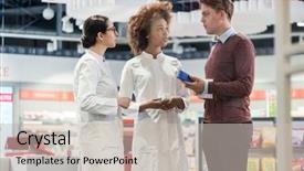  Presentation with pharmaceutical - Beautiful presentation theme featuring questions pharmacy - young man asking for advice backdrop and a soft green colored foreground