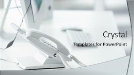  Presentation with technical support - Presentation design consisting of questions received - telephone at workplace of technical background and a  colored foreground