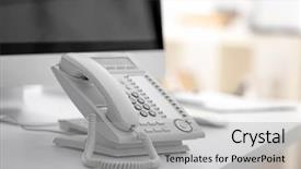  Presentation with technical support - Beautiful theme featuring questions received - telephone at workplace of technical backdrop and a  colored foreground