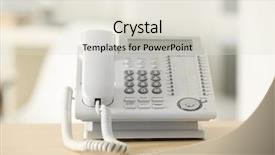  Presentation with flower office desk table - Slide deck enhanced with questions received - telephone on wooden table background and a  colored foreground