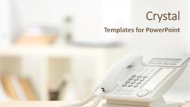  Presentation with flower office desk table - Cool new theme with questions received - telephone on wooden table backdrop and a  colored foreground