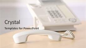  Presentation with telephone pole - Presentation theme with questions received - telephone with picked up receiver background and a  colored foreground