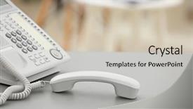  Presentation with coque de telephone - Presentation theme enhanced with questions received - telephone with picked up receiver background and a  colored foreground