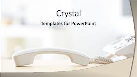  Presentation with telephone - Slides having questions received - telephone with picked up receiver background and a  colored foreground