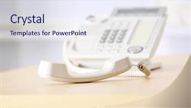  Presentation with telephone - Audience pleasing PPT layouts consisting of questions received - telephone with picked up receiver backdrop and a  colored foreground