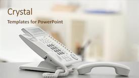  Presentation with telephone - Colorful PPT layouts enhanced with questions received - telephone with picked up receiver backdrop and a  colored foreground