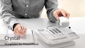  Presentation with young students working in groups - Amazing PPT theme having questions received - young woman working in office backdrop and a  colored foreground