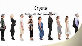  Presentation with full length portrait two men women brown sweater - Audience pleasing PPT layouts consisting of queue - full length portrait of men backdrop and a white colored foreground