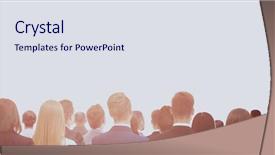  Presentation with queue - Amazing slide deck having queue - large group of business people backdrop and a sky blue colored foreground