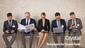  Presentation with modern elegant - Amazing slide set having queue - modern business people in elegant backdrop and a violet colored foreground