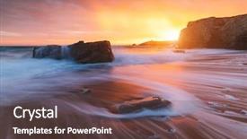  Presentation with france - Presentation theme featuring quiberon coastline in brittany france background and a  colored foreground