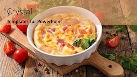  Presentation with cream - Presentation design featuring quiche-homemade-quiche-with-cream background and a coral colored foreground