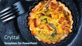  Presentation with french pastry - Presentation theme having quiche-lorraine-traditional-french-tart background and a tawny brown colored foreground