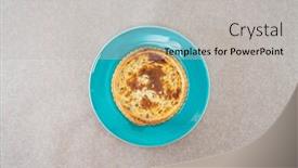  Presentation with baked puff pastry bacon - Colorful PPT theme enhanced with quiche lorraine with smoked bacon backdrop and a light gray colored foreground