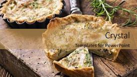  Presentation with tuna fish - Theme having quiche with tuna fish background and a yellow colored foreground