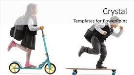  Presentation with healthy workplace full length side view - PPT theme having quick - full length profile shot background and a white colored foreground