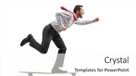  Presentation with shot - Theme having quick - full length profile shot background and a white colored foreground